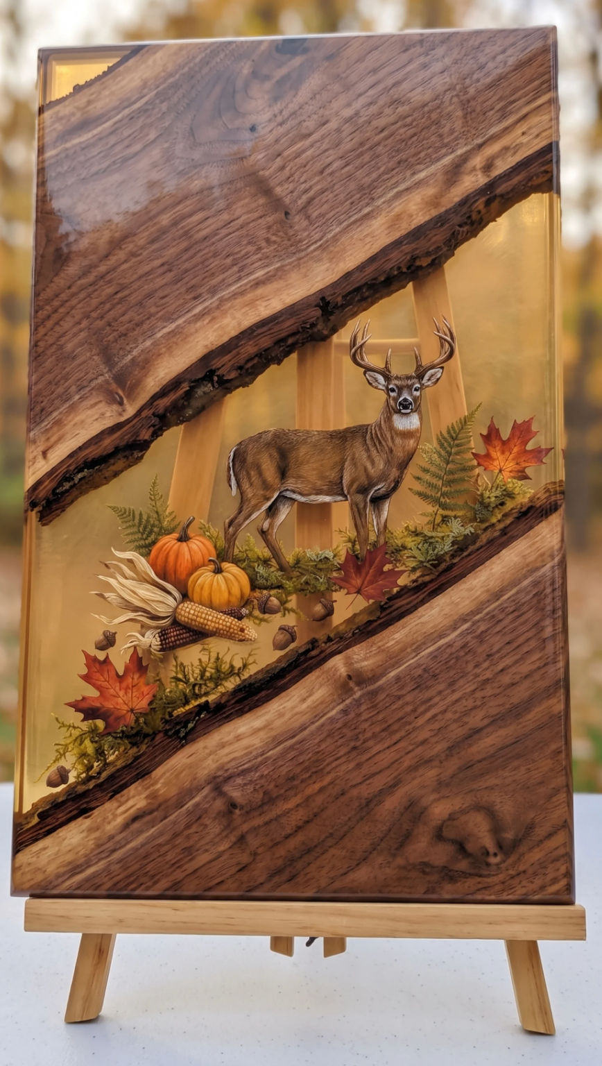 HarvestBoards- Thanksgiving Deer Resin Cutting Board
