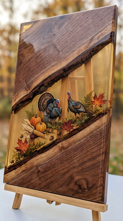 HarvestBoards- Thanksgiving Turkey Resin Cutting Board