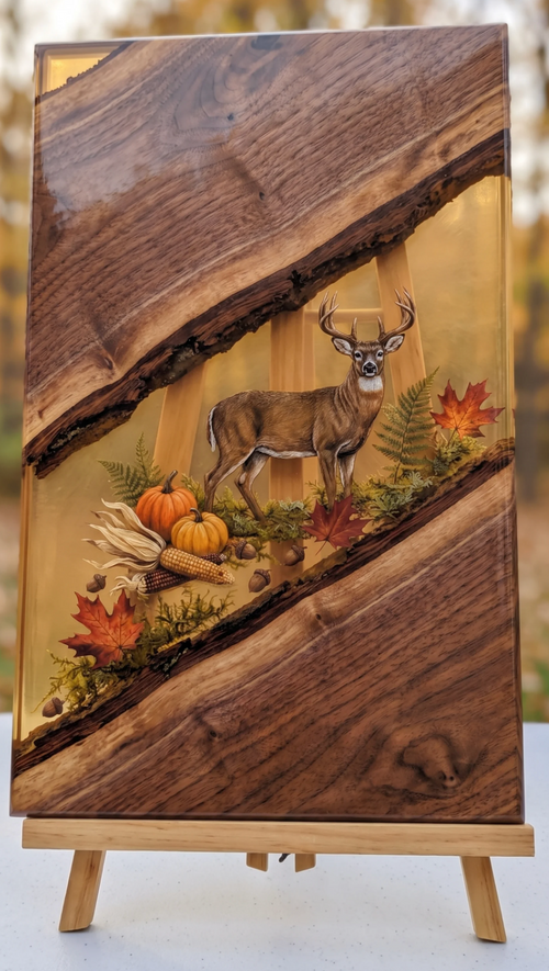 HarvestBoards- Thanksgiving Deer Resin Cutting Board