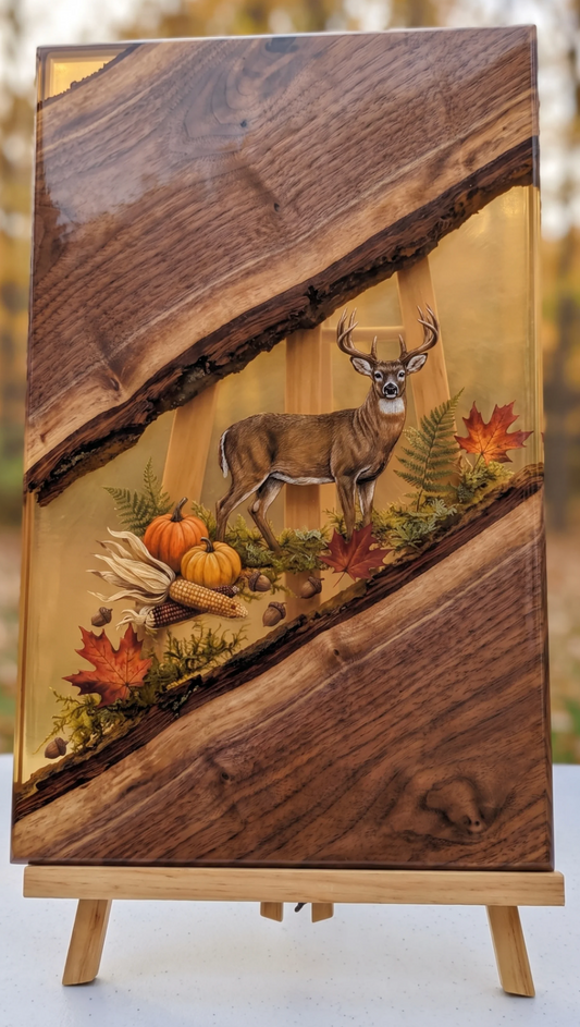 HarvestBoards- Thanksgiving Deer Resin Cutting Board
